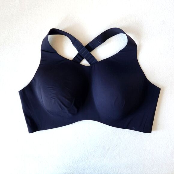 Knix bra HIBRA101 Black Sports Bra Lined SIze 8 Wireless Sports Bra High Support - Picture 1 of 7